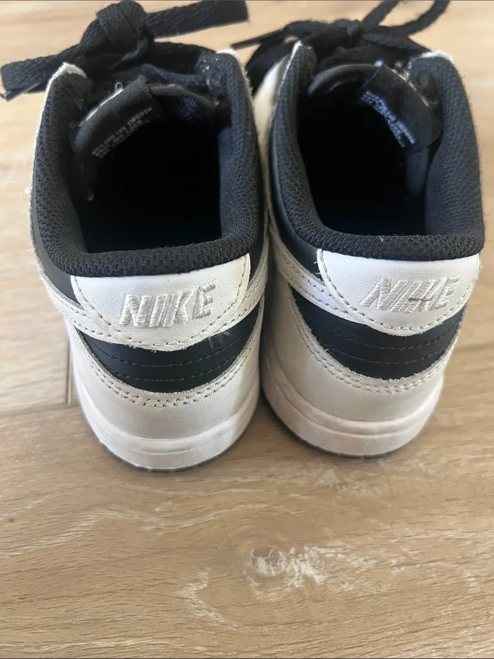Nike Kids Black and White Low-Top Skate Sneakers panda
